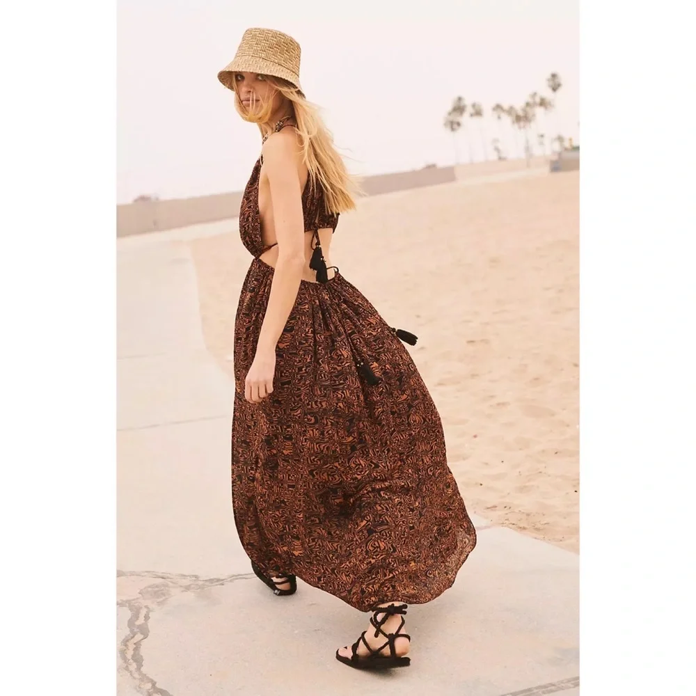 Free People Holy Smokes Printed Maxi Dress - Picture 2 of 12